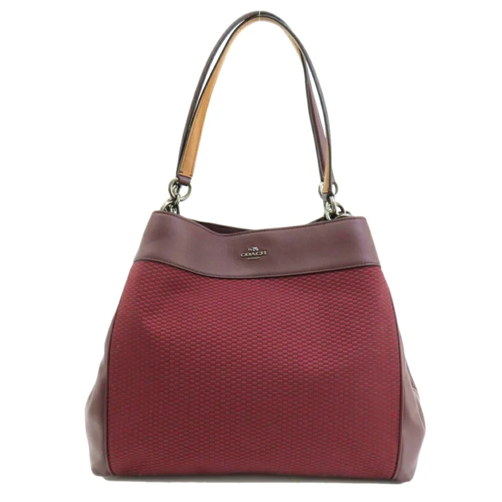 Coach Designer F57540 Burgundy Lexie Tote Bag Canvas/Leather Purse Handbag